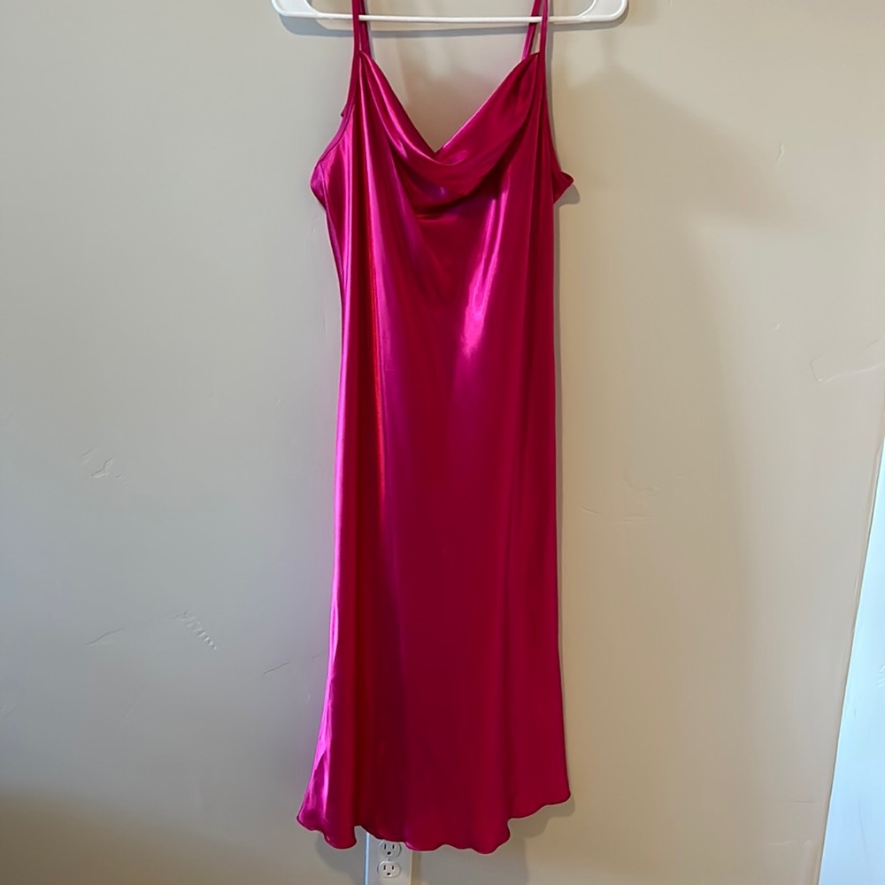 Hot pink slip dress